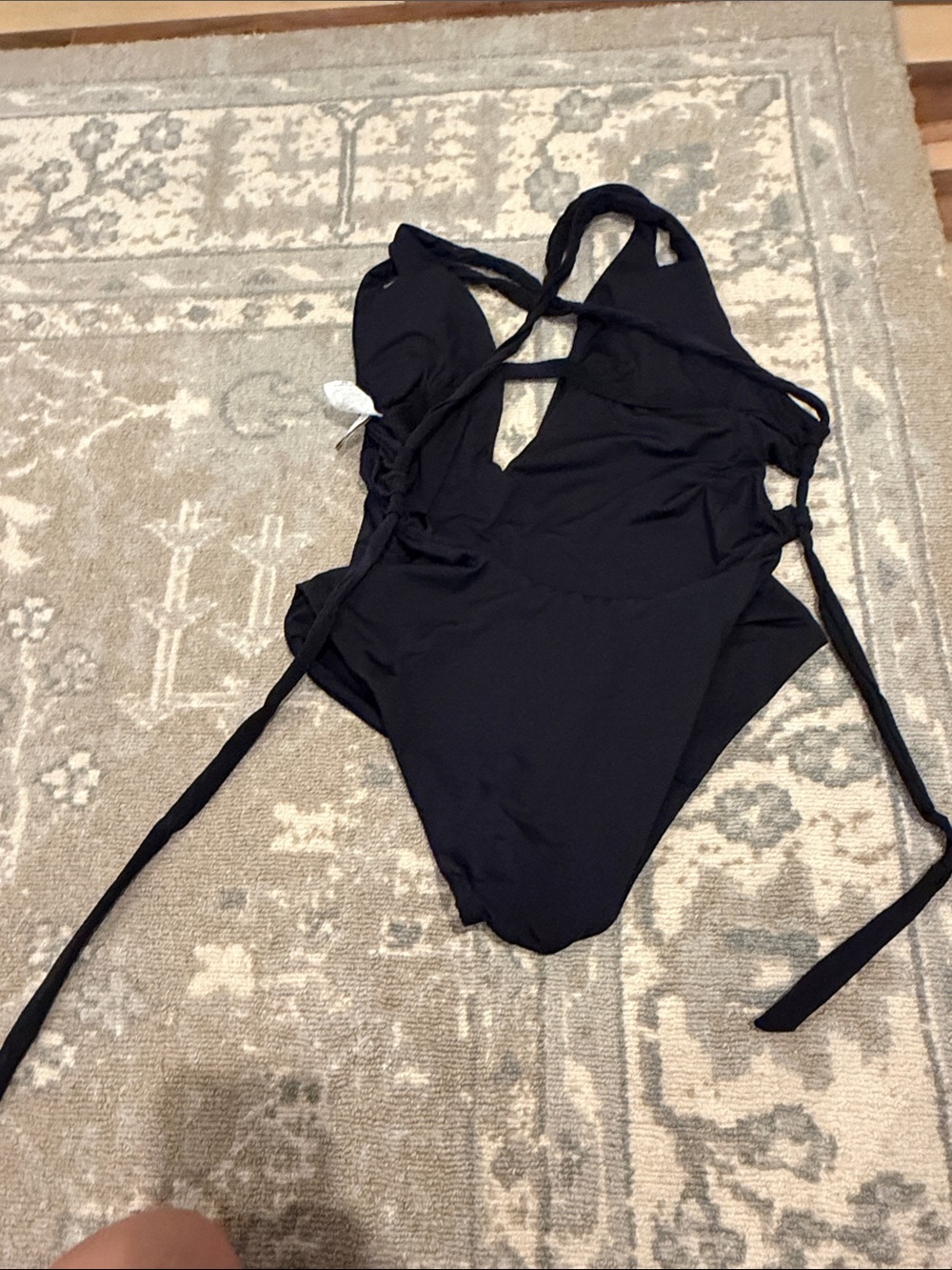 BECCA Black One-Piece Deep V Swimwear - Picture 6 of 6